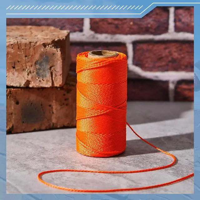 Alt view image 3 of 7 - 6 Roll Mason String Line #18, 250 ft Nylon Braided Construction String Line, Heavy Duty Outdoor Twine Rope for Gardening or Masonry Tools Construction DIY Project, Fluorescent Orange