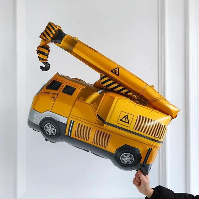 Alt view image 4 of 6 - Construction Balloons Garland Arch Kit 155Pcs Yellow and Blue Balloons with Crane Excavator Hammer Foil Balloon for Birthday Baby Shower Trucker Appreciation Day Construction Party Decorations