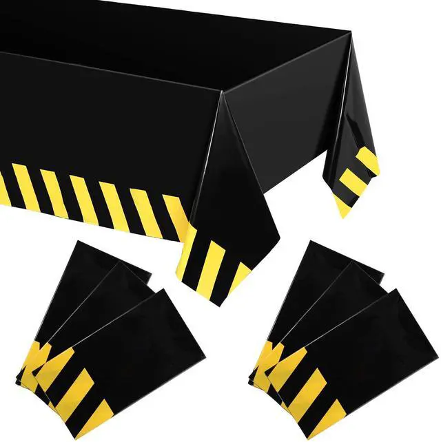 Main image of 6 Pcs Construction Birthday Party Tablecloth 51 x 71 Inch Road Table Runner Dump Truck Birthday Table Covers for Kids Boys Racing Party Decorations(Elegant Style)
