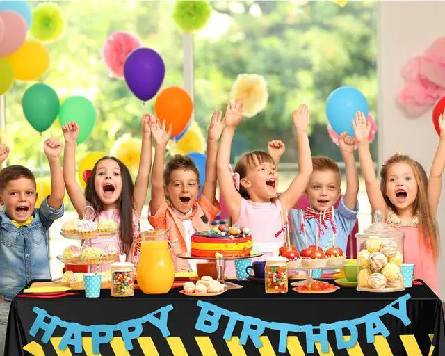 Alt view image 6 of 7 - 6 Pcs Construction Birthday Party Tablecloth 51 x 71 Inch Road Table Runner Dump Truck Birthday Table Covers for Kids Boys Racing Party Decorations(Elegant Style)
