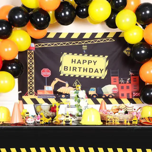 Alt view image 5 of 7 - 6 Pcs Construction Birthday Party Tablecloth 51 x 71 Inch Road Table Runner Dump Truck Birthday Table Covers for Kids Boys Racing Party Decorations(Elegant Style)
