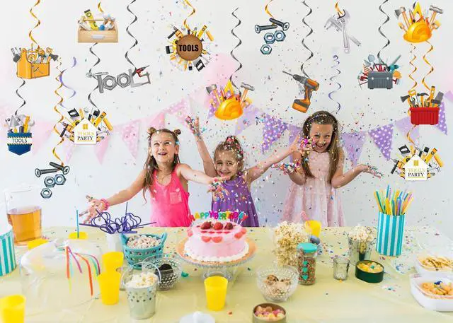 Alt view image 7 of 7 - 24 Pcs Tools Hanging Decorations Tools Hanging Swirls Ceiling Swirls Tools Birthday Party Supplies for Tools Party Decorations Toolbox Decorations