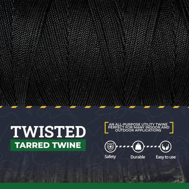 Alt view image 5 of 7 - Tarred Twine - 100% Nylon Bank Line for Bushcraft, Netting, Gear Bundles, Construction, Lacing Twisted Cord, Weatherproof #36-1/4 lb (120 ft)