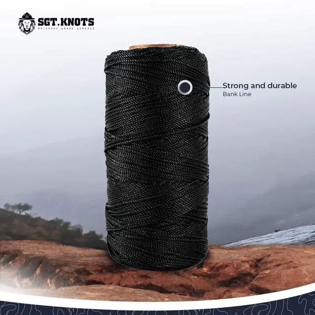 Alt view image 7 of 7 - Tarred Twine - 100% Nylon Bank Line for Bushcraft, Netting, Gear Bundles, Construction, Lacing Twisted Cord, Weatherproof #36-1/4 lb (120 ft)