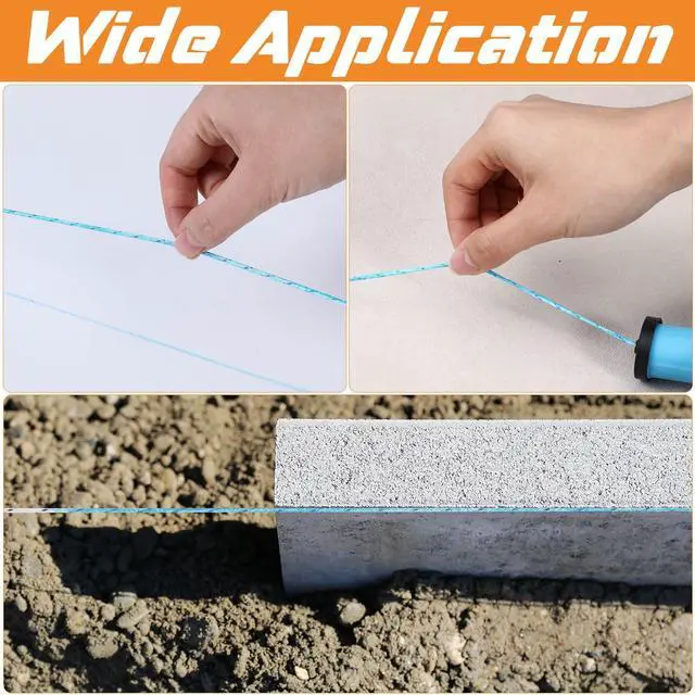 Alt view image 4 of 6 - 2 Pcs Chalk Line Tool 100 ft Portable Chalk Line Reel Box with PP Case for Building Construction Wood Working Decoration Brick Layer Drawing Straight (Blue)