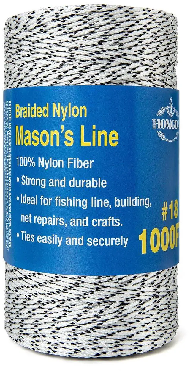 Main image of Professional Masonry String Lines, 1000 Feet #18 Bonded Braided Nylon Mason Line, Durable and Versatile String for Masonry, Construction, Gardening, and DIY Projects
