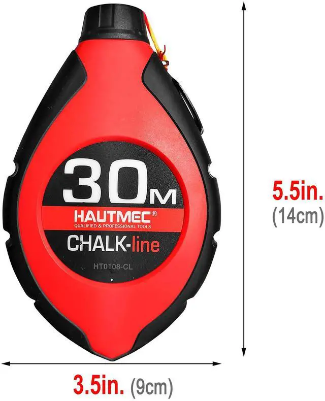 Alt view image 6 of 7 - Chalk Line Tool, 100ft Chalk Box with 6:1 Gear Ratio & Construction String Line, Carpenter Tools for Framers, Roofers, and Deck Builders HT0108
