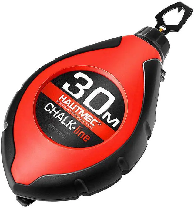 Main image of Chalk Line Tool, 100ft Chalk Box with 6:1 Gear Ratio & Construction String Line, Carpenter Tools for Framers, Roofers, and Deck Builders HT0108