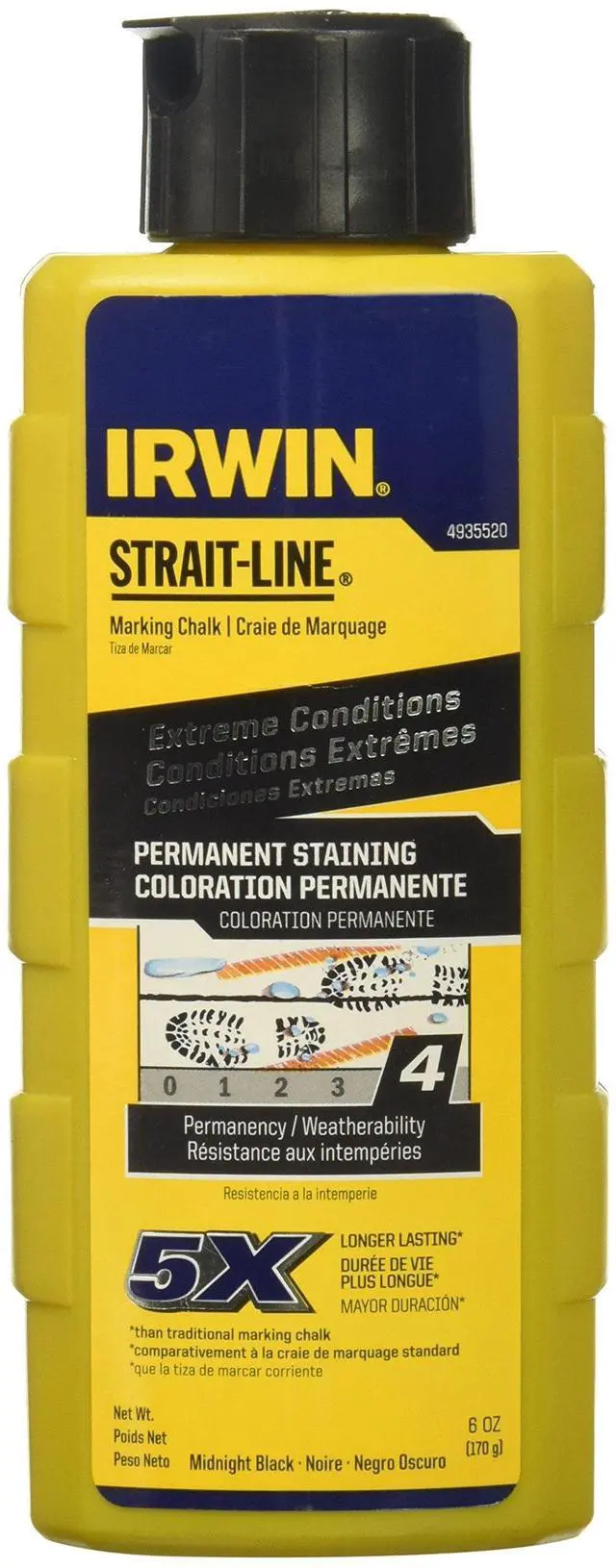 Main image of Tools STRAIT-LINE Permanent Staining Marking Chalk, Midnight Black, 6 oz (4935520)