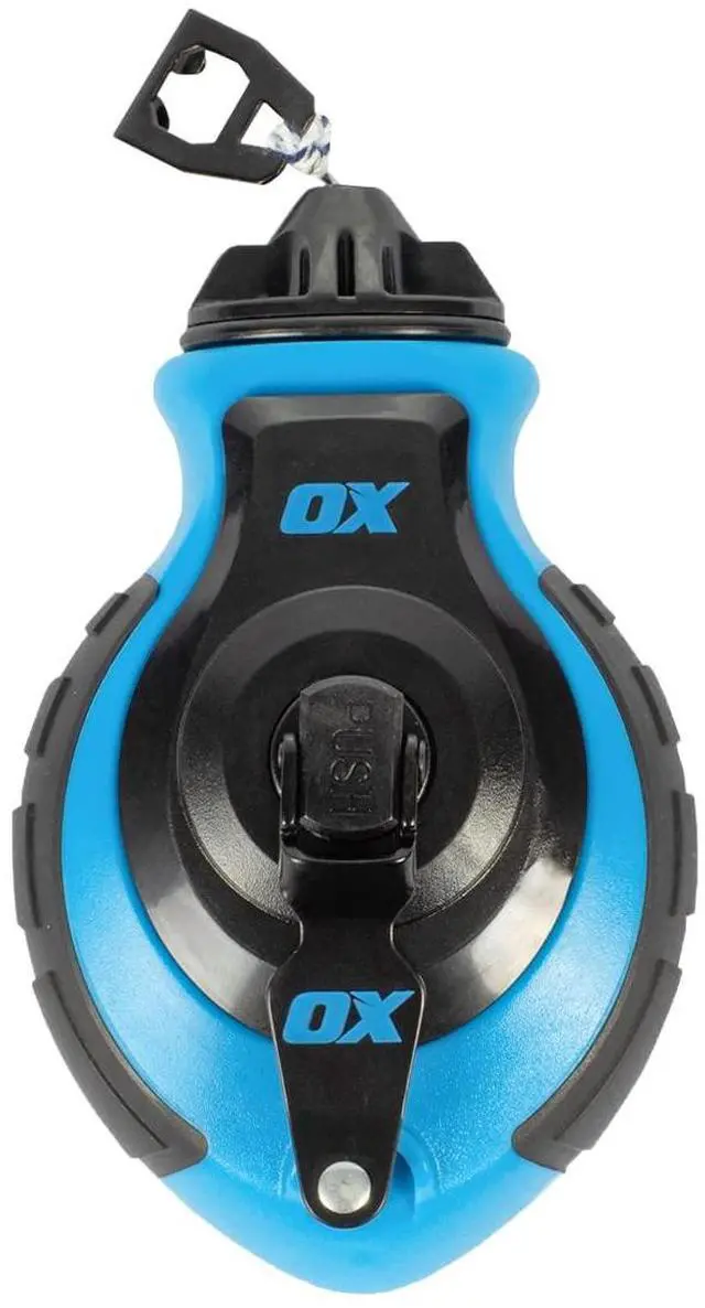 Main image of Tools OX-P027731 Chalk Line - 100' Thick Line, Curved Hook, 6:1 Gear Ratio, Metal Handle, Easy Top Load, Ergonomic Shape & Rubber Grips - Ideal for Deck Builders, Framers, Roofers
