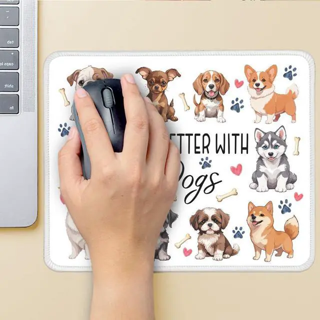 Alt view image 4 of 6 - Funny Life is Better with Dogs Mouse Pad Gifts for Dog Lover