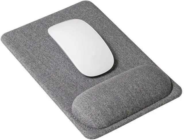Main image of Compact Ergonomic Mouse Pad with Wrist Rest Support, Pain Relief, Non-Slip Base, Optimized Tracking Surface, Lightweight & Portable, Ideal for Office, Home & Travel, 8.9 x 6.1 in (Grey)