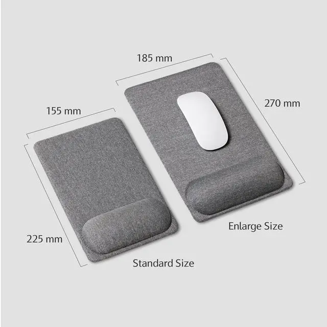 Alt view image 7 of 7 - Compact Ergonomic Mouse Pad with Wrist Rest Support, Pain Relief, Non-Slip Base, Optimized Tracking Surface, Lightweight & Portable, Ideal for Office, Home & Travel, 8.9 x 6.1 in (Grey)