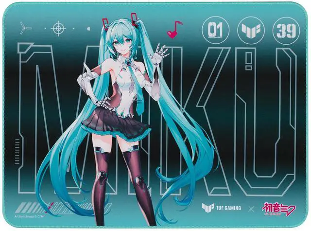 Main image of Gaming P1 Hatsune Miku Edition Portable Gaming Mouse Pad 10 x 8 (Medium Size), Aqua, Protective Coating, Water-Resistant Surface, Durable Anti-Fray Stitching, Non-Slip Rubber Base
