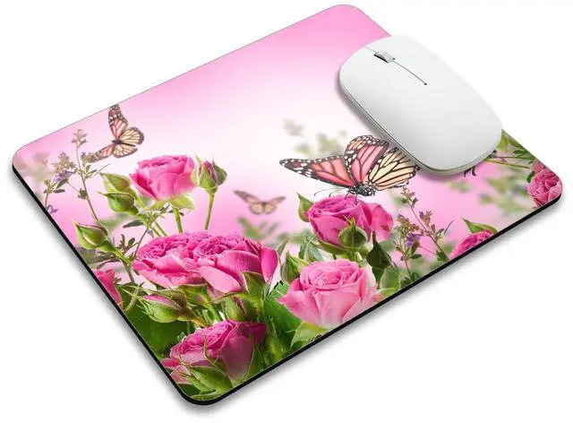 Main image of Beautiful Flowers Plants Mouse Pad Rubber Base Mouse Mat Non-Slip Mousepad for Office Desk Laptop Computer Mouse Pads