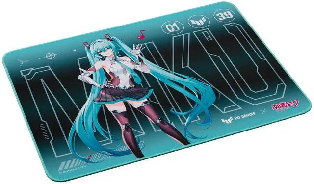 Alt view image 4 of 7 - Gaming P1 Hatsune Miku Edition Portable Gaming Mouse Pad 10 x 8 (Medium Size), Aqua, Protective Coating, Water-Resistant Surface, Durable Anti-Fray Stitching, Non-Slip Rubber Base