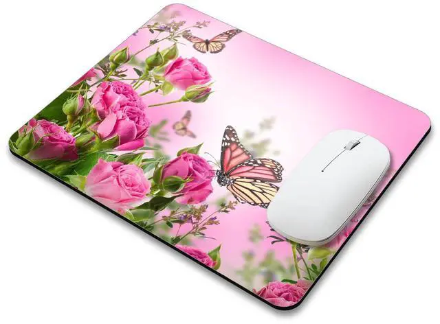 Alt view image 3 of 6 - Beautiful Flowers Plants Mouse Pad Rubber Base Mouse Mat Non-Slip Mousepad for Office Desk Laptop Computer Mouse Pads