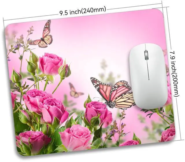 Alt view image 4 of 6 - Beautiful Flowers Plants Mouse Pad Rubber Base Mouse Mat Non-Slip Mousepad for Office Desk Laptop Computer Mouse Pads