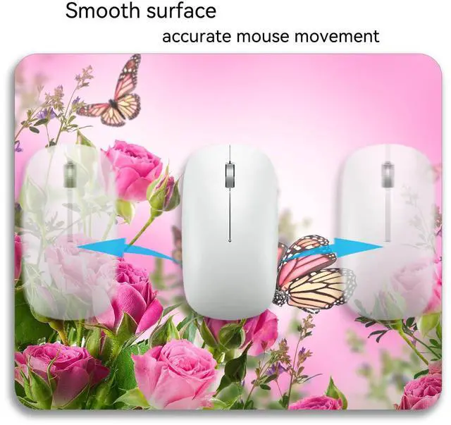 Alt view image 6 of 6 - Beautiful Flowers Plants Mouse Pad Rubber Base Mouse Mat Non-Slip Mousepad for Office Desk Laptop Computer Mouse Pads