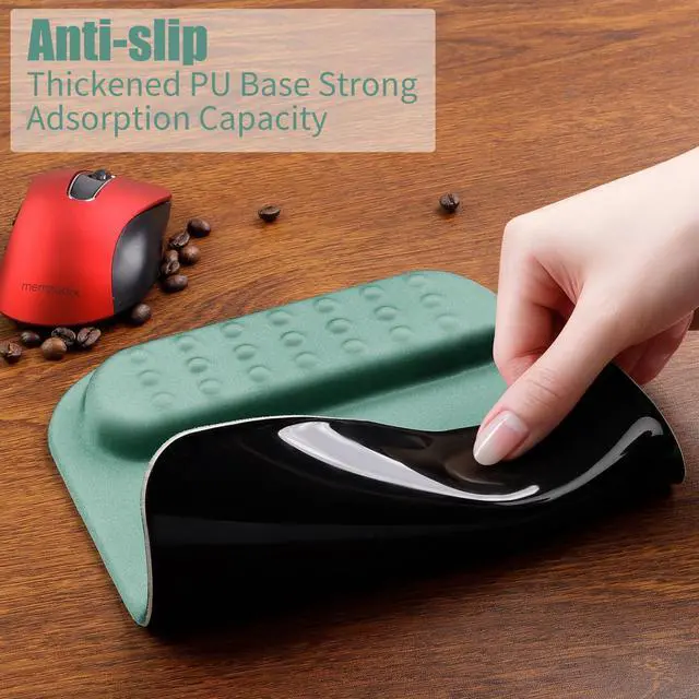 Alt view image 5 of 7 - Teal Ergonomic Mouse Pad with Wrist Rest Support,Premium Memory Foam Cushioning for Pain Relief, Non-Slip PU Base for Stable Smooth Control - Perfect for Laptop, Computer, and Home Office