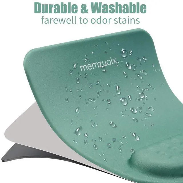 Alt view image 6 of 7 - Teal Ergonomic Mouse Pad with Wrist Rest Support,Premium Memory Foam Cushioning for Pain Relief, Non-Slip PU Base for Stable Smooth Control - Perfect for Laptop, Computer, and Home Office