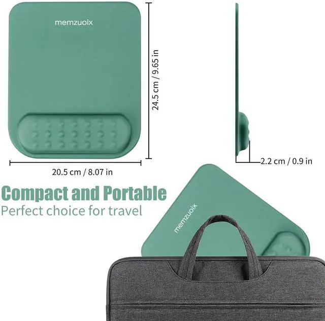 Alt view image 7 of 7 - Teal Ergonomic Mouse Pad with Wrist Rest Support,Premium Memory Foam Cushioning for Pain Relief, Non-Slip PU Base for Stable Smooth Control - Perfect for Laptop, Computer, and Home Office