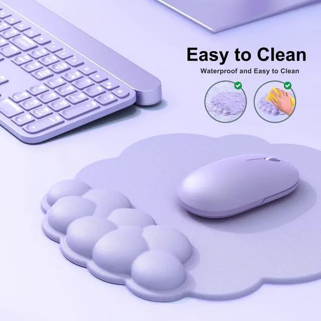 Alt view image 4 of 7 - Cloud Mouse Pad with Wrist Rest, Cloud Keyboard Wrist Rest, Mouse Pad Wrist Support, Ergonomic Keyboard Mouse Wrist Support (Purple)