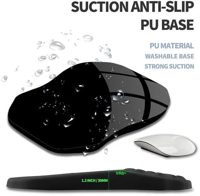 Alt view image 6 of 6 - Ergonomic Raised Mouse Pad Wrist Support with Bilateral Slope Memory Foam Mousepad for Wrist Rest and Carpal Tunnel Pain Relief 11.8x7.9 Black