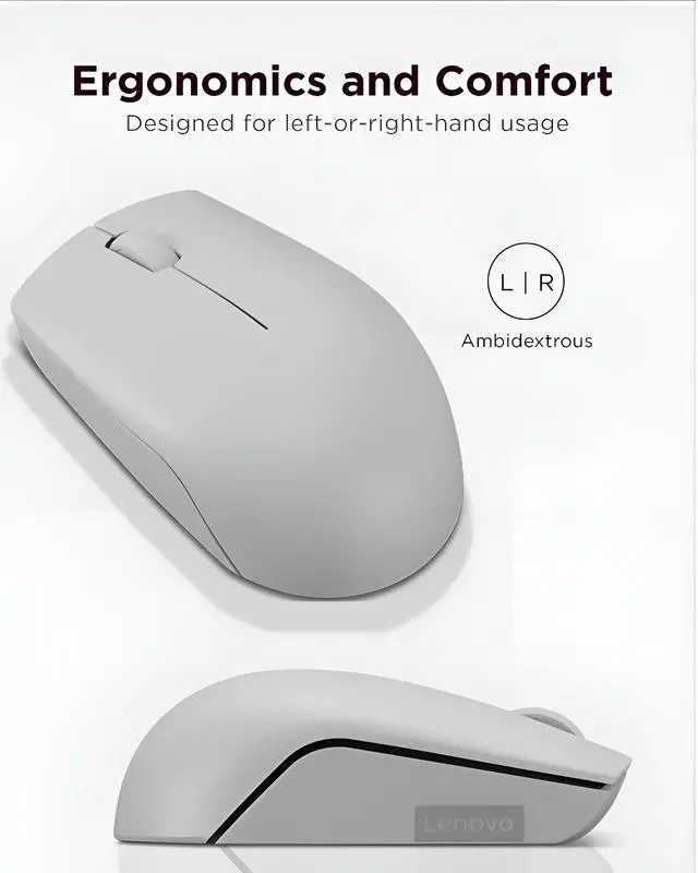 Alt view image 3 of 7 - 300 Wireless Mouse Computer Mouse for PC, Laptop with Windows Ambidextrous Design 2.4 GHz Nano USB Receiver 12 Month Battery Life