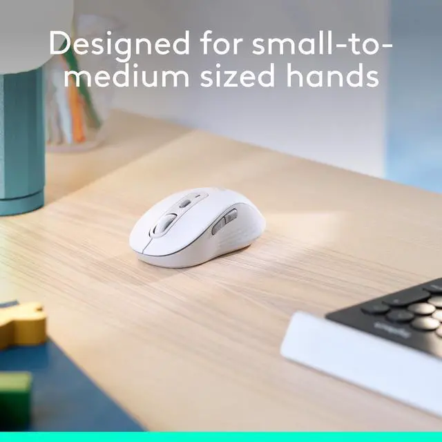 Alt view image 3 of 7 - Signature M650 Wireless Mouse - for Small to Medium Sized Hands, 2-Year Battery, Silent Clicks, Customizable Side Buttons, Bluetooth, for PC/Mac/Multi-Device/Chromebook - Off White