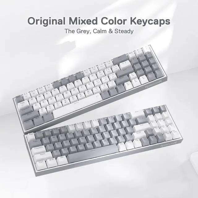Alt view image 6 of 7 - K628 Pollux 75% Wired RGB Gaming Keyboard, 78 Keys Compact Mechanical Keyboard w/100% Hot-Swap Socket, Free-Mod Plate Mounted PCB & Dedicated Arrow Keys, Quiet Red Switch