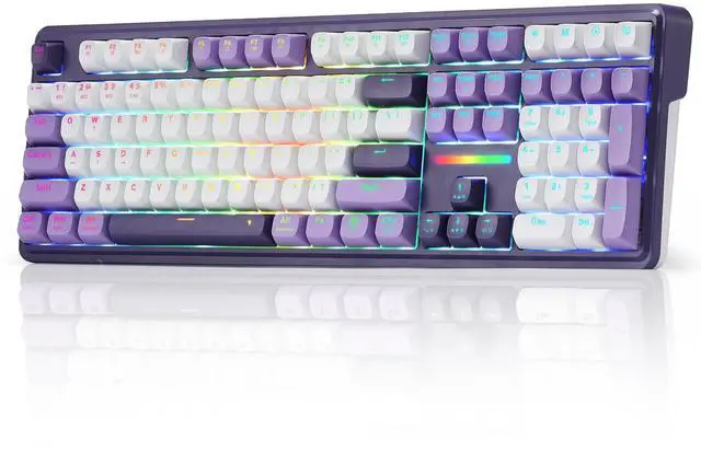 Main image of K745 PRO Wireless Gasket RGB Gaming Keyboard, 108 Keys Mechanical Keyboard w/Extra 4 Hotkeys, Hot-Swap Socket, 5-Layer Noise Dampening, See-Through Round PBT Keycaps, Mint Mambo Switch