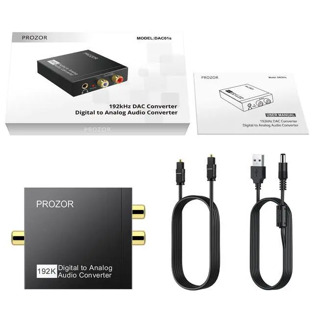 Alt view image 7 of 7 - 192KHz Digital to Analog Audio Converter DAC Digital Optical to RCA Analog L/R Converter, SPDIF Toslink Optical to 3.5mm Jack Adapter for PS3 HD DVD PS4 Amp Apple TV Home Cinema -Aluminum Alloy