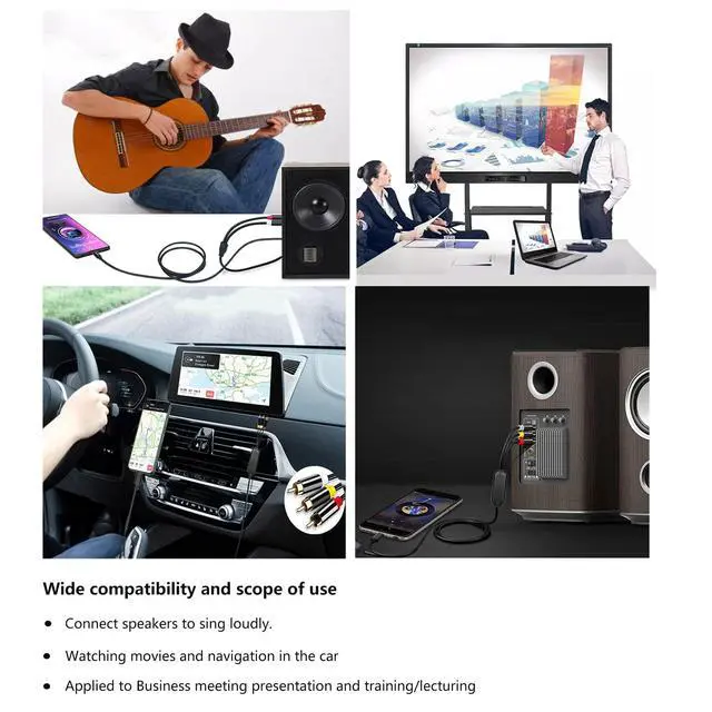 Alt view image 5 of 7 - USB-C to RCA Cable Adapter, 6FT Wired Screen Mirroring for Phone to TV | Compatible with USB-C devices that support DisplayPort Alt Mode
