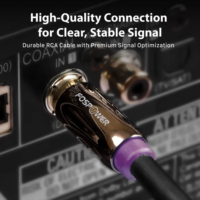 Alt view image 4 of 6 - 35FT RCA Subwoofer Audio Cable S/PDIF 24K Gold Plated Male to Male Heavy-duty RCA to RCA subwoofer cable featuring 24K gold-plated connectors, dual shielding & corrosion resistance