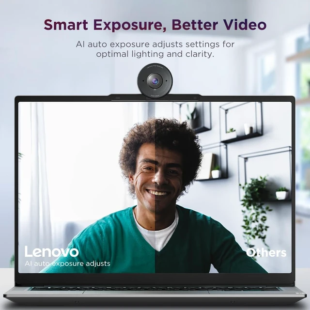 Alt view image 2 of 7 - FHD Webcam, 1080p Resolution, 30 fps, Dual Noise-Cancelling Microphones, AI Noise Cancellation and Enhanced Image Quality, Physical Privacy Shutter, Microsoft Terms Certified, Black