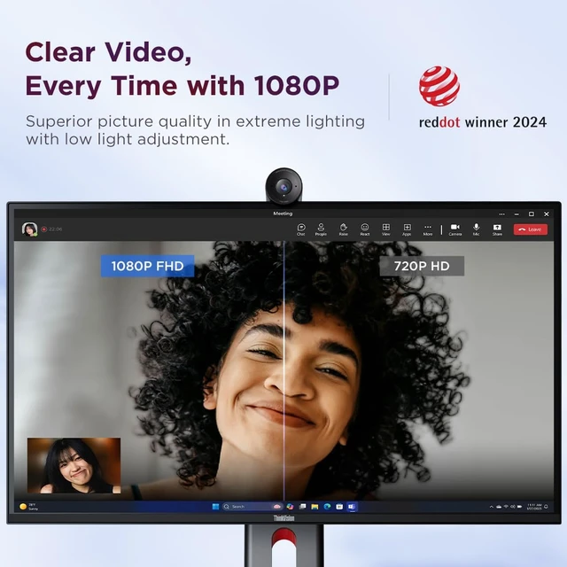 Alt view image 3 of 7 - FHD Webcam, 1080p Resolution, 30 fps, Dual Noise-Cancelling Microphones, AI Noise Cancellation and Enhanced Image Quality, Physical Privacy Shutter, Microsoft Terms Certified, Black
