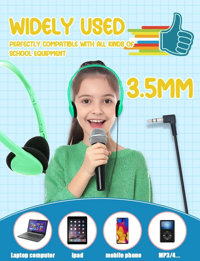 Alt view image 4 of 7 - ZNXZXP Headphones Bulk 30 Pack for School Classroom Students Kids,Wired | On-Ear Headphones for Boys Girls Teen and Adult Mixed Color 3.5mm Audio Jack
