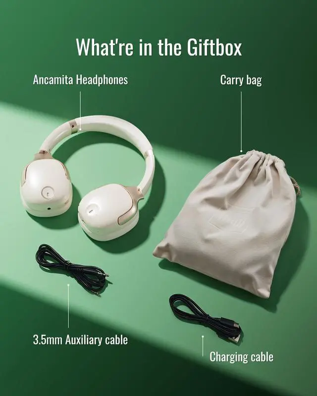 Alt view image 7 of 7 - Hybrid Active Noise Cancelling Headphones, Wireless Over Ear Bluetooth | 50H Long ANC Playtime, Rotatable and Foldable, HiFi Audio Deep Bass, Customized EQ via APP, Transparency Mode