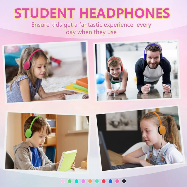 Alt view image 4 of 6 - Bulk Headphones 20 Pack for Classroom School Kids,Wholesale Wired Kids Children Teen Students 3.5mm Jack Mixed Colors