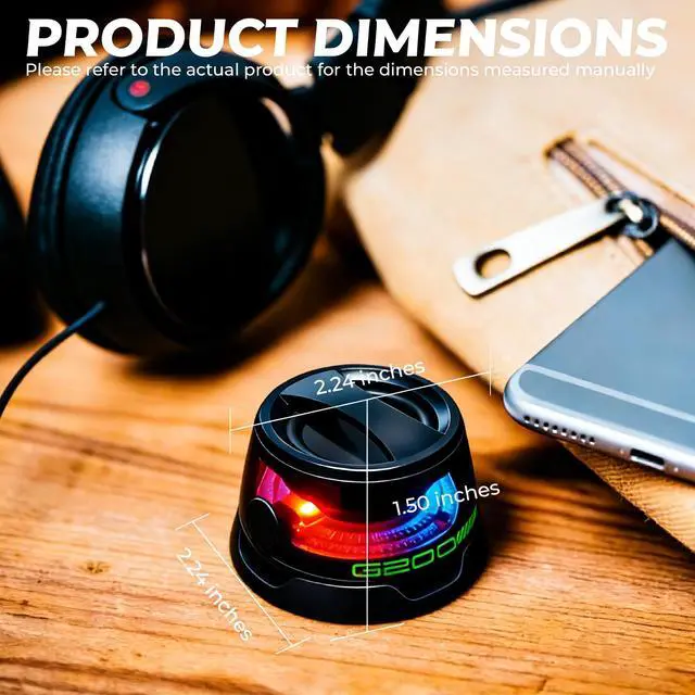 Alt view image 3 of 7 - Magnetic Mini Bluetooth Speaker with RGB Lights, Portable Wireless Stereo Speaker Set with Phone Holder, Small Speaker for Car Bike Room Outdoor, Ideal Gift for Teens, Black