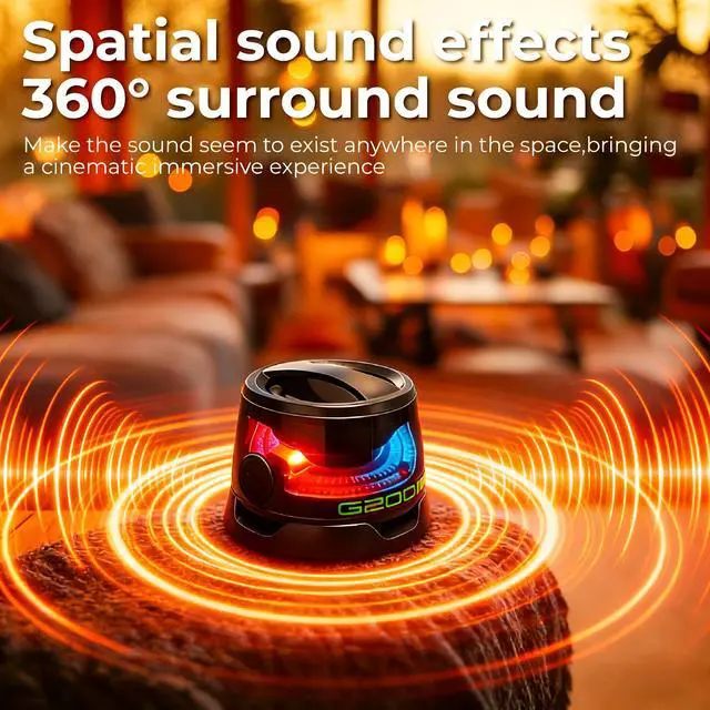 Alt view image 4 of 7 - Magnetic Mini Bluetooth Speaker with RGB Lights, Portable Wireless Stereo Speaker Set with Phone Holder, Small Speaker for Car Bike Room Outdoor, Ideal Gift for Teens, Black