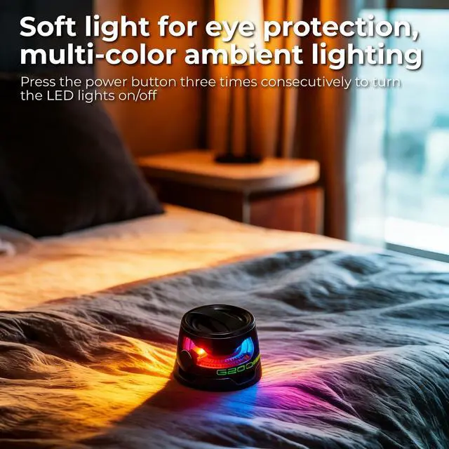Alt view image 6 of 7 - Magnetic Mini Bluetooth Speaker with RGB Lights, Portable Wireless Stereo Speaker Set with Phone Holder, Small Speaker for Car Bike Room Outdoor, Ideal Gift for Teens, Black