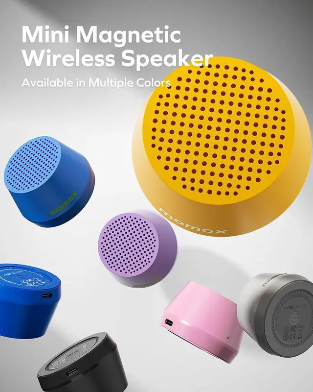 Alt view image 2 of 7 - Mini Portable Bluetooth Speaker - Magnetic Waterproof Speaker with Balanced Sound, 12H Playtime, Indoor Speaker True Wireless Stereo Pairing for Home, Bedroom, Bathroom, Gift Ideas, White