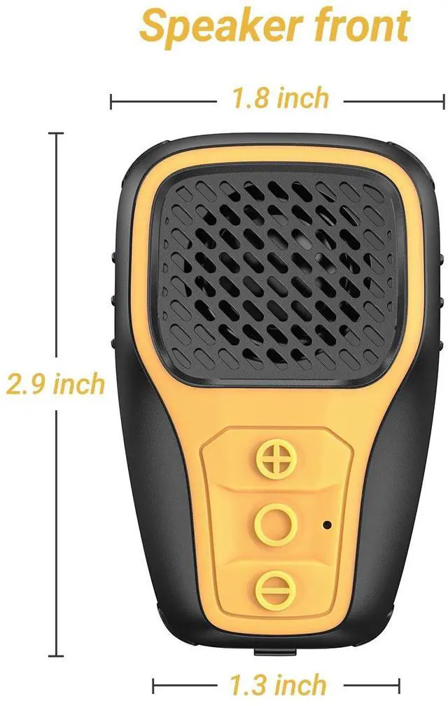 Alt view image 7 of 7 - Wearable Bluetooth Speaker, Clip-on Wireless Portable Speakers, IP67 Waterproof Clip Speaker, Built-in Mic for Hands-Free Music/Calls, Mini Speaker for Work/Home/Outdoor(Yellow)