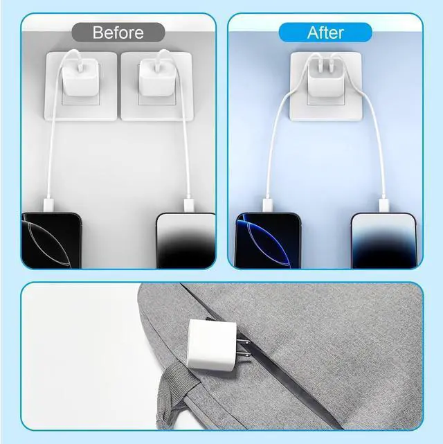 Alt view image 5 of 7 - USB C Charger Block Fast Charging,Charger Adapter,4 Pack Type C Wall Charger with 6FT Fast Charging Cable for iPhone 17/17 Plus/17 Pro Max/16/16 Pro Max/15 Pro Max (White, Dual USB Type C)