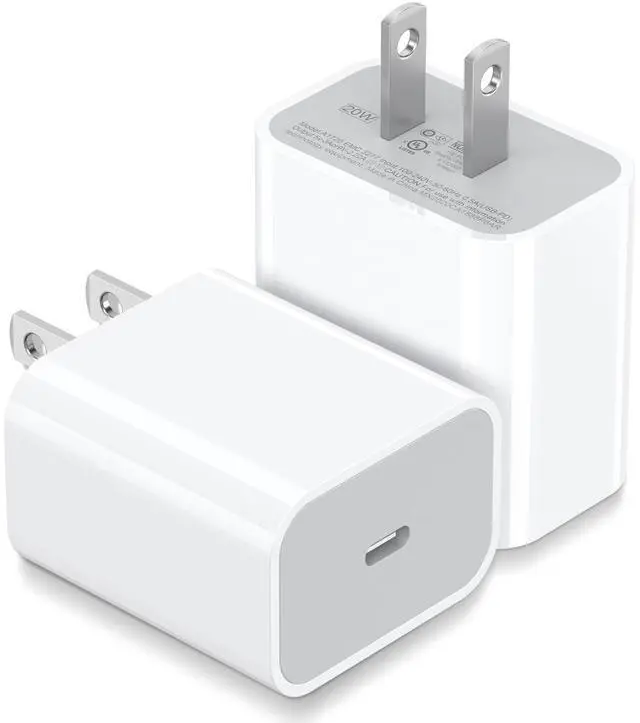 Main image of 2 Pack 20W USB C Charger Block, Type C Fast Charging Wall Charger Power Adapter Brick Cube for iPhone 17/Pro/Pro Max/17 Air/ 16/16 Pro/16 Pro Max/15/Plus/Pro/Pro Max (White)