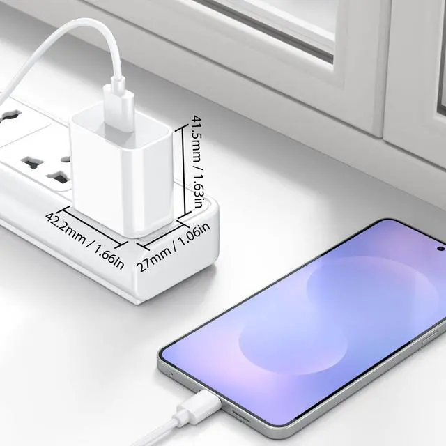 Alt view image 5 of 6 - 2 Pack 20W USB C Charger Block, Type C Fast Charging Wall Charger Power Adapter Brick Cube for iPhone 17/Pro/Pro Max/17 Air/ 16/16 Pro/16 Pro Max/15/Plus/Pro/Pro Max (White)