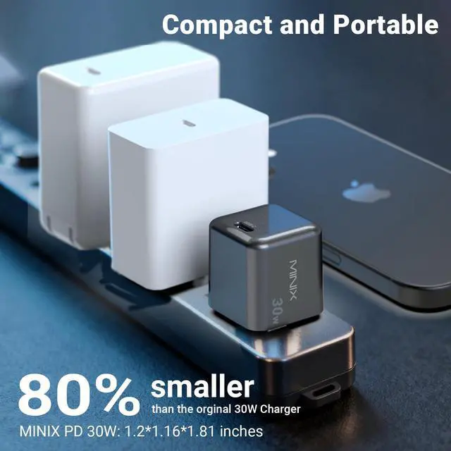 Alt view image 3 of 7 - P30 Type C Charger Fast Charging, 2-Pack 30W USB C Wall Plug with GaN Technology, Compatible with iPhone 17 16 15 14 Pro Max, iPad, AirPods,Samsung Galaxy S24/S23 Series