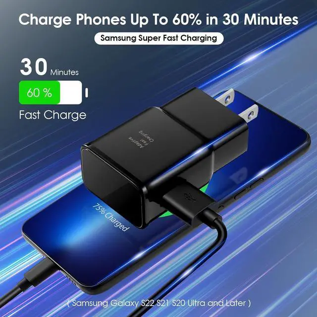 Alt view image 3 of 7 - Adaptive Fast Charging USB Wall Charger Adapter for Samsung Galaxy S26/S26 Ultra/S26+/S25 Ultra/S25/S25+/S25/s24/s23S8 S9 / Edge/Plus/Active, Quick Charge, Android Phone Travel Plug -2 Pack